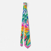Vibrant Tropical Abstract  Krawatte (Rückseite)