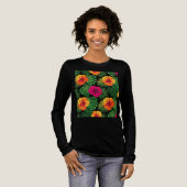Vibrant Tropical Hibiscus Flower All-Over Print Sh Tri-Blend Shirt (Volle Vorderseite)