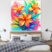 Vibrant Tropical Lilies: Summer Soul Leinwanddruck (Insitu (Schlafzimmer))