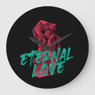Vibrant, urban, trendy graphic design Eternal Love Große Wanduhr