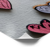 Vibrant Valentine Poster – Fantasy Hearts Design (Ecke)