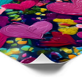 Vibrant Valentine Poster – Fantasy Hearts Design (Ecke)