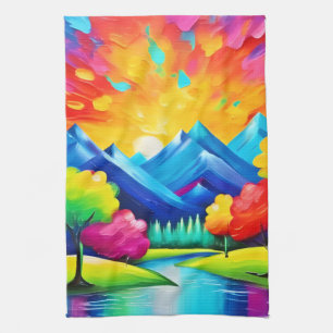 Vibrant Valley Vision Malerei Geschirrtuch