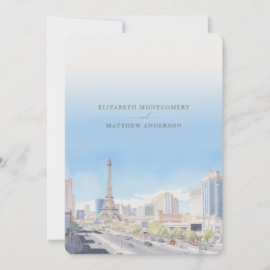 Vibrant Vegas Skyline Rett-the-Date-Einladung Einladung (Rückseite)