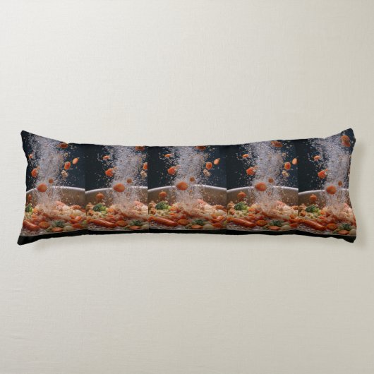 Vibrant Veggie Explosion Art – Dynamic Boiling Pot Seitenschläferkissen (Vorderseite)