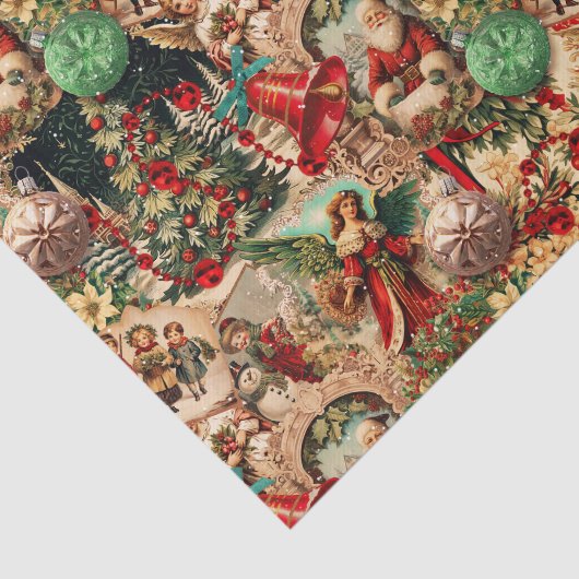 Vibrant Victorian Christmas Collage Seidenpapier (Ausschnitt)