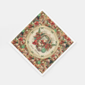 Vibrant Victorian Christmas Collage Serviette (Ecke)
