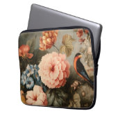 Vibrant Vintage Floral and Bird Scene Laptopschutzhülle (Vorderseite Links)