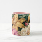 Vibrant Vintage Floral Arrangement Tasse (Zentrum)