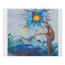 Vibrant Vision print op imitatie canvas