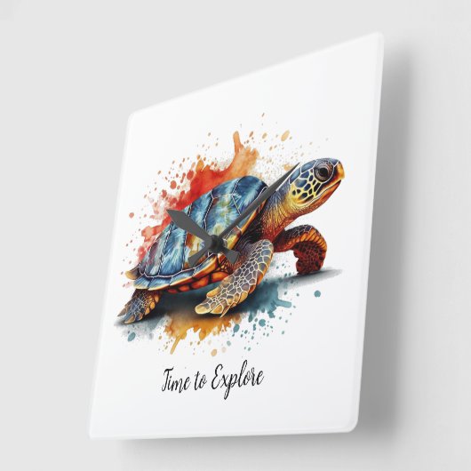 Vibrant Voyager, custom Quadratische Wanduhr (Winkel)