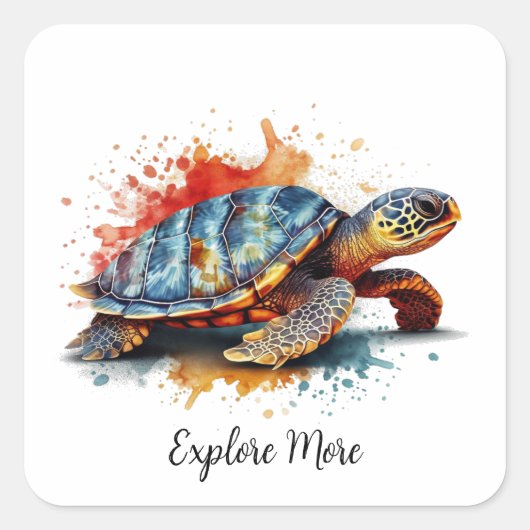 Vibrant Voyager, custom Quadratischer Aufkleber (Vorderseite)