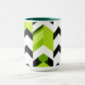 Vibrant Wasabi Chevron Modern Texture Tasse (Zentrum)