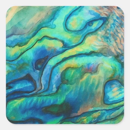 Vibrant Watercolor Abalone Shell Art Sticker (Vorderseite)