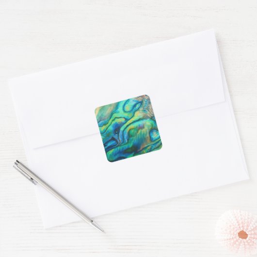 Vibrant Watercolor Abalone Shell Art Sticker (Umschlag)