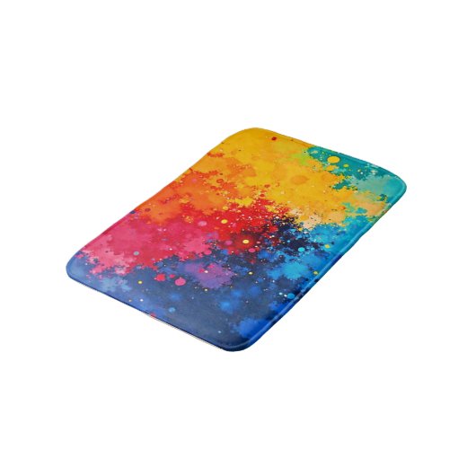 Vibrant Watercolor Chaos Art Badematte (Schrägansicht)