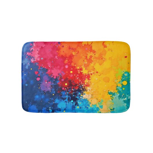 Vibrant Watercolor Chaos Art Badematte (Vorderseite)