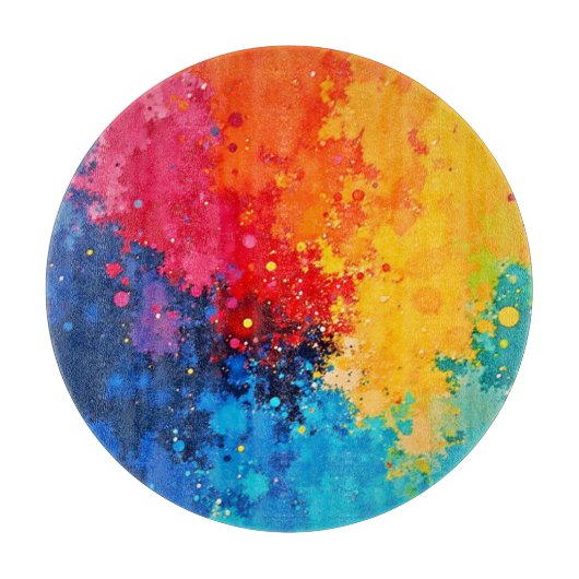Vibrant Watercolor Chaos Art Schneidebrett (Vorderseite)