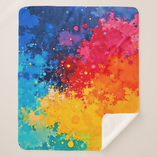 Vibrant Watercolor Chaos Art Sherpadecke (Vorderseite)