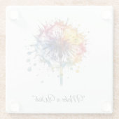 Vibrant Watercolor Dandelion, custom Glasuntersetzer (Rückseite)