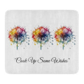 Vibrant Watercolor Dandelion, custom Schneidebrett (Vorderseite)