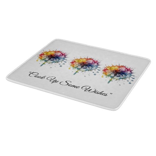 Vibrant Watercolor Dandelion, custom Schneidebrett (Ecke)