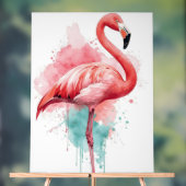 Vibrant Watercolor Flamingo Pink and Teal Splash Acrylschild (Neutral)