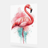 Vibrant Watercolor Flamingo Pink and Teal Splash Acrylschild (Winkel)