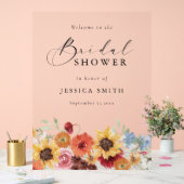 Vibrant Watercolor Floral Bridal Shower Acrylschild (Hochzeit)