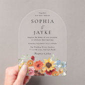 Vibrant Watercolor Floral Wedding Acryleinladungen (Insitu (Handheld))