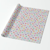 Vibrant Watercolor Hearts Gift Wrap - Valentins Geschenkpapier (Ungerollt)