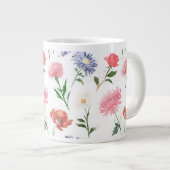 Vibrant Watercolor Multicolor Floral Pattern Jumbo-Tasse (Vorderseite Rechts)