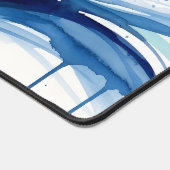 Vibrant Watercolor Ocean Waves Abstract Schreibtischunterlage (Ecke)