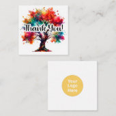 Vibrant Watercolor Tree Thank You Business Begleitkarte (Vorne/Hinten)