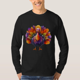 Vibrant Watercolor Turkey Autumn Harvest T-Shirt