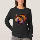 Vibrant Watercolor Turkey Autumn Harvest T-Shirt (Vorderseite)