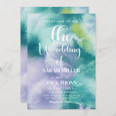 Vibrant Watercolor Wedding Invitation Einladung (Vorne/Hinten)