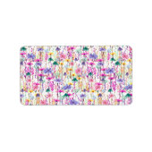 Vibrant Watercolor Wildflowers Adressaufkleber (Vorne)