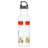 Vibrant Watercolor Wildflowers Personalized Edelstahlflasche (Rückseite)