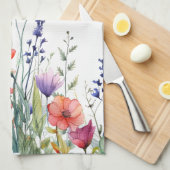 Vibrant Watercolor Wildflowers Personalized Geschirrtuch (Viertel Falte)