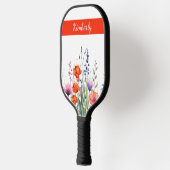 Vibrant Watercolor Wildflowers Personalized Pickleball Schläger (Links)