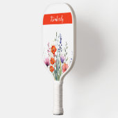 Vibrant Watercolor Wildflowers Personalized Pickleball Schläger (Links)