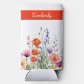 Vibrant Watercolor Wildflowers Personalized Selters Dosenkühler (Rückseite)