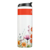 Vibrant Watercolor Wildflowers Personalized Thermosbecher (Nach links gedreht)