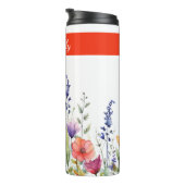 Vibrant Watercolor Wildflowers Personalized Thermosbecher (Nach rechts gedreht)