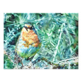 Vibrant Watercolour Robin Perched on Thorns  Fotodruck (Vorne)