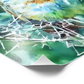 Vibrant Watercolour Robin Perched on Thorns  Fotodruck (Ecke)