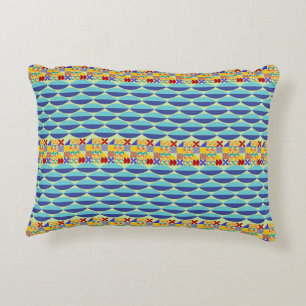 Vibrant Waves Mosaic Dekokissen