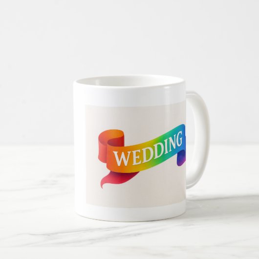 Vibrant Wedding Celebration Ribbon Kaffeetasse (VorderseiteRechts)