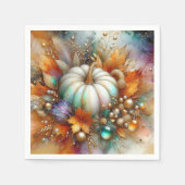 Vibrant White Autumn Pumpkin Serviette (Vorderseite)